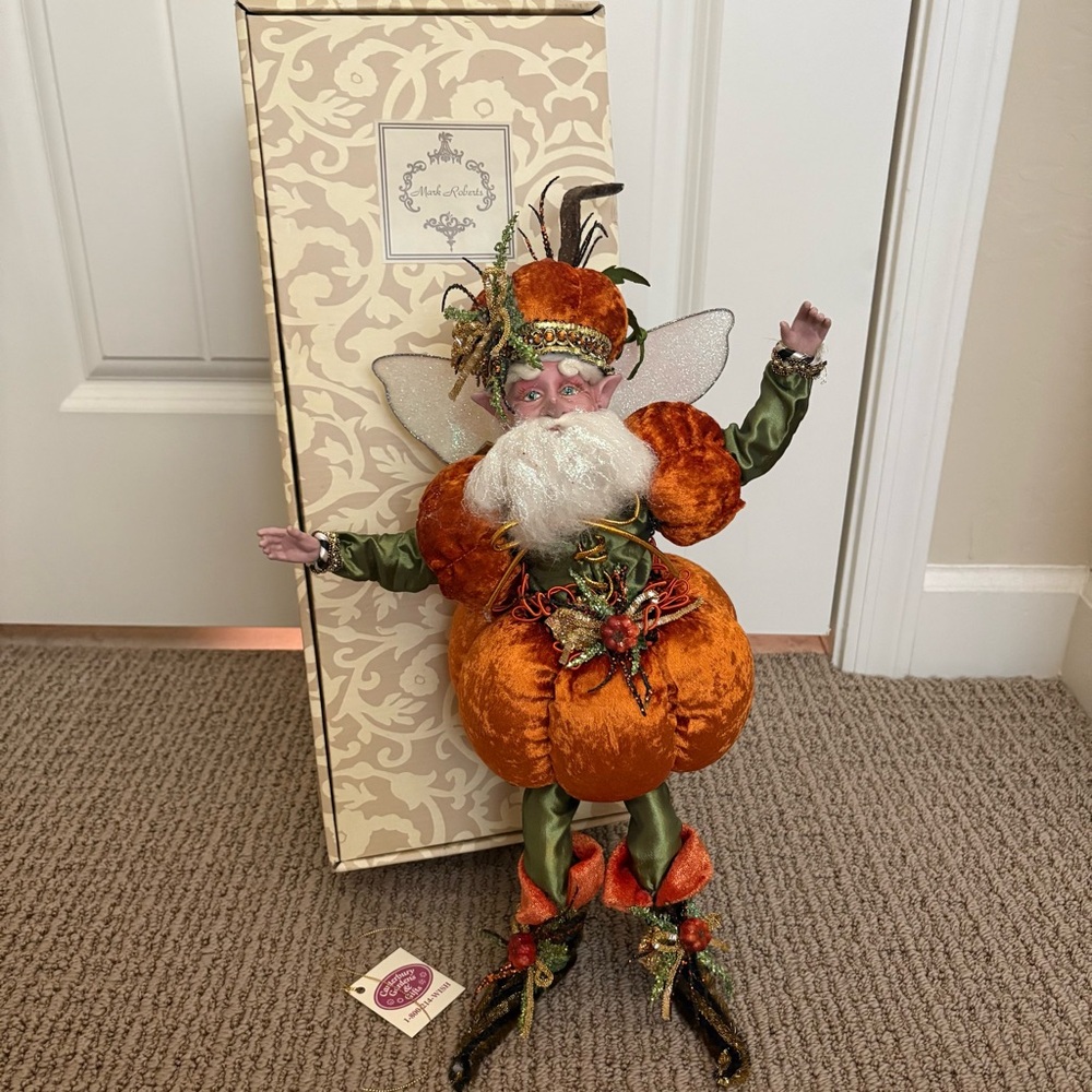 HTF Mark Roberts Pumpkin Party Fairy Doll - Medium - 15” inch Tall